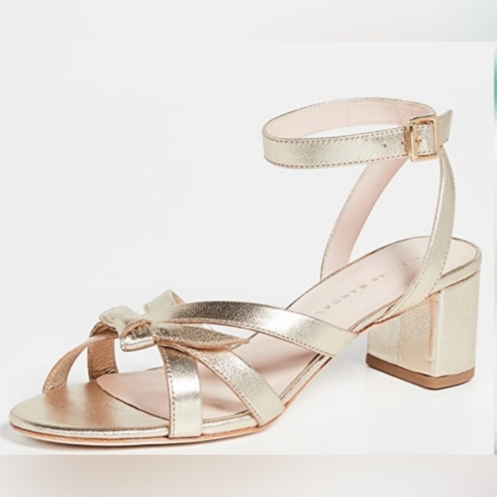 LOEFFLER RANDALL Anny Bow Leather Block Heel Sandal 5B